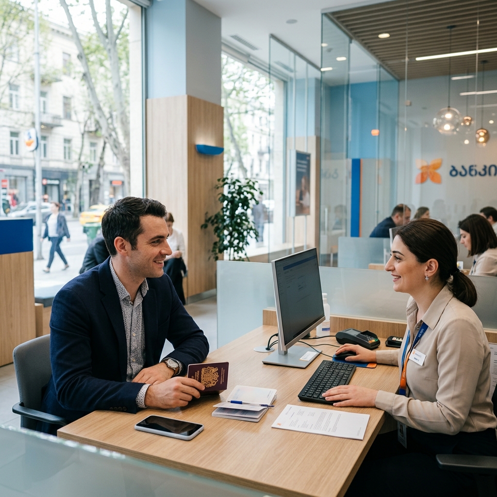 Поездка в отделение Bank of Georgia после предварительного одобрения анкеты