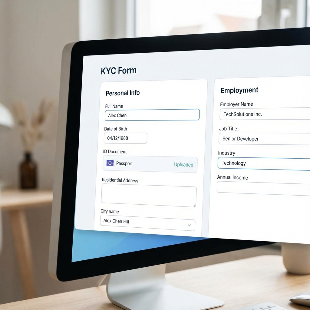 Интерфейс анкеты KYC